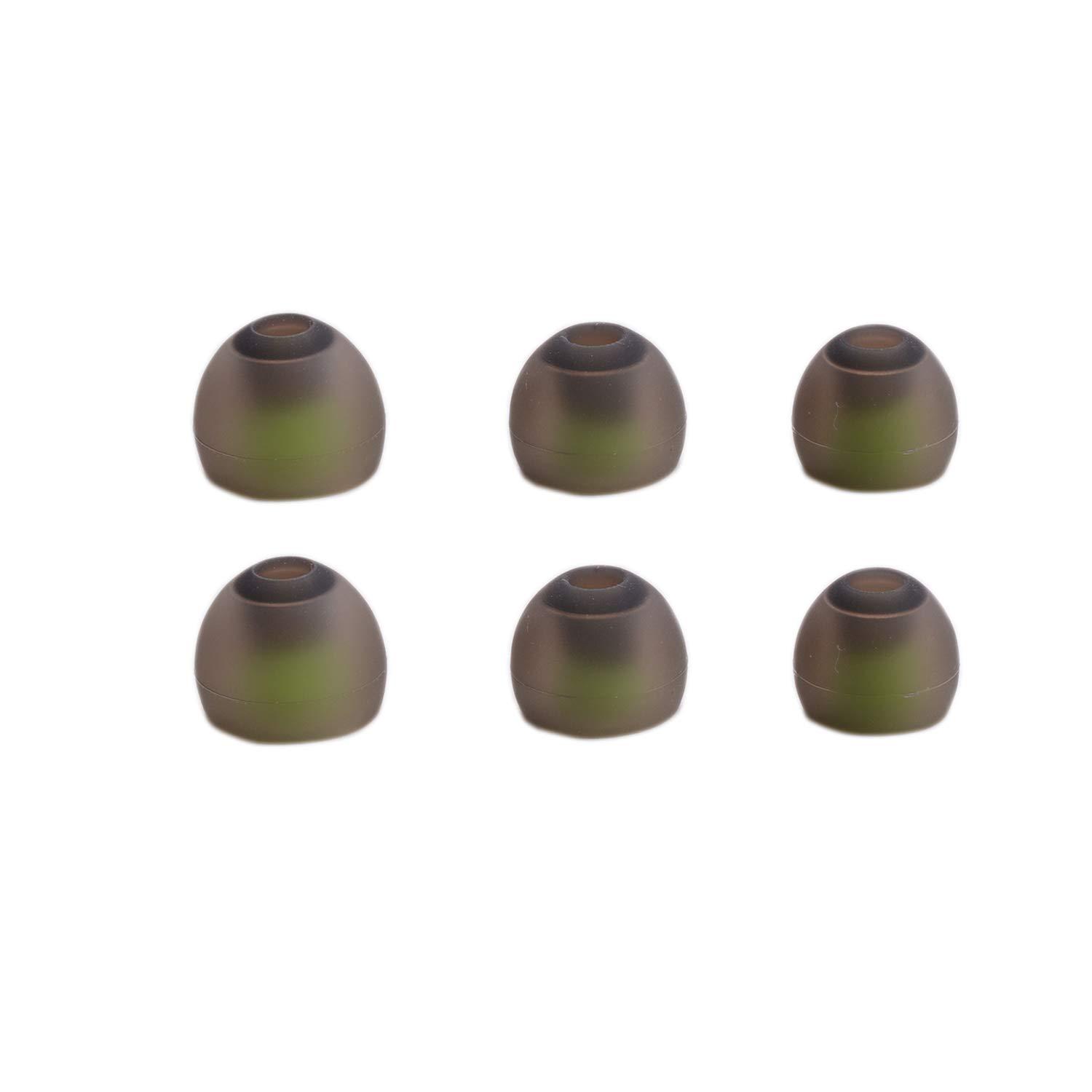 Silicone Replacement Ear Tips Earbuds Eargels for Mpow,Tozo Aukey, Senso,Hussar,Letscom etc Bluetooth Earphones, 6 Paris (Green and Gray) - Image 3