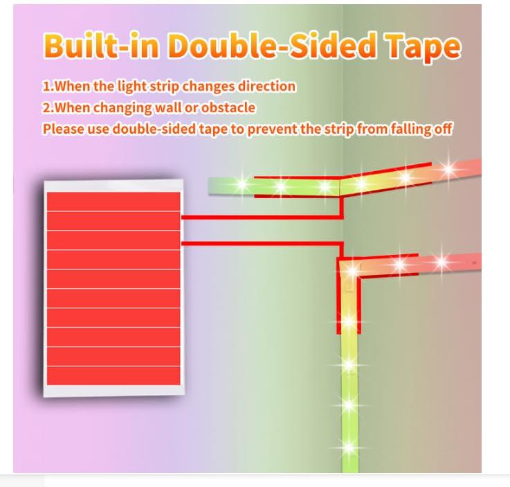 NBBUFF Led Lights for Bedroom 50ft (1 Roll), Color Changing RGB Led Strip Lights with 60 Keys Remote and App Control, Music Sync Led Lights for Room Kitchen Party Home Decor - Image 2