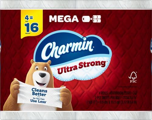 Charmin Ultra Strong Toilet Paper 4 Mega Rolls, 242 Sheets Per Roll - Image 2