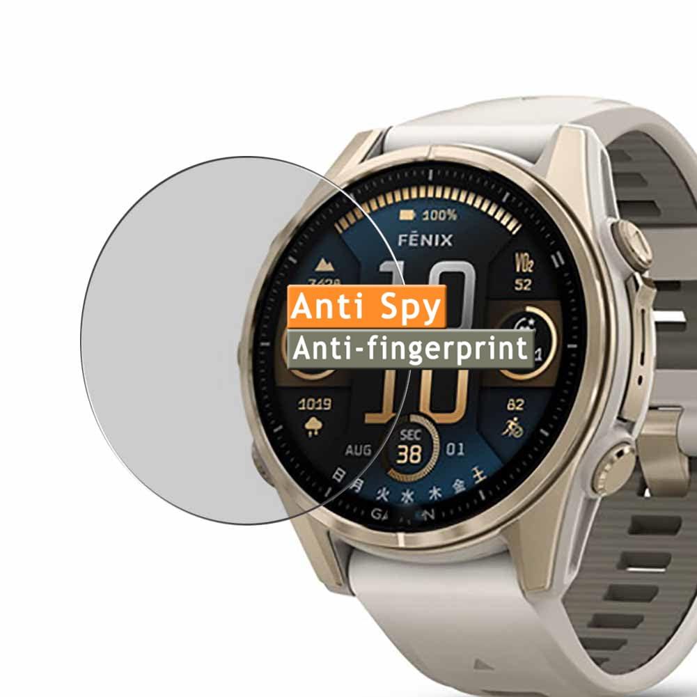 Vaxson Privacy Screen Protector, compatible with GARMIN fenix 8 Sapphire AMOLED 43mm Anti Spy Film Protectors [ Not Tempered Glass ]