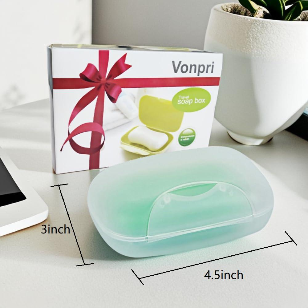 Soap Box Holder, 2-Pack Soap Dish Soap Savers Case Container for Bathroom Camping Gym Vonpri (Clear) - Image 5