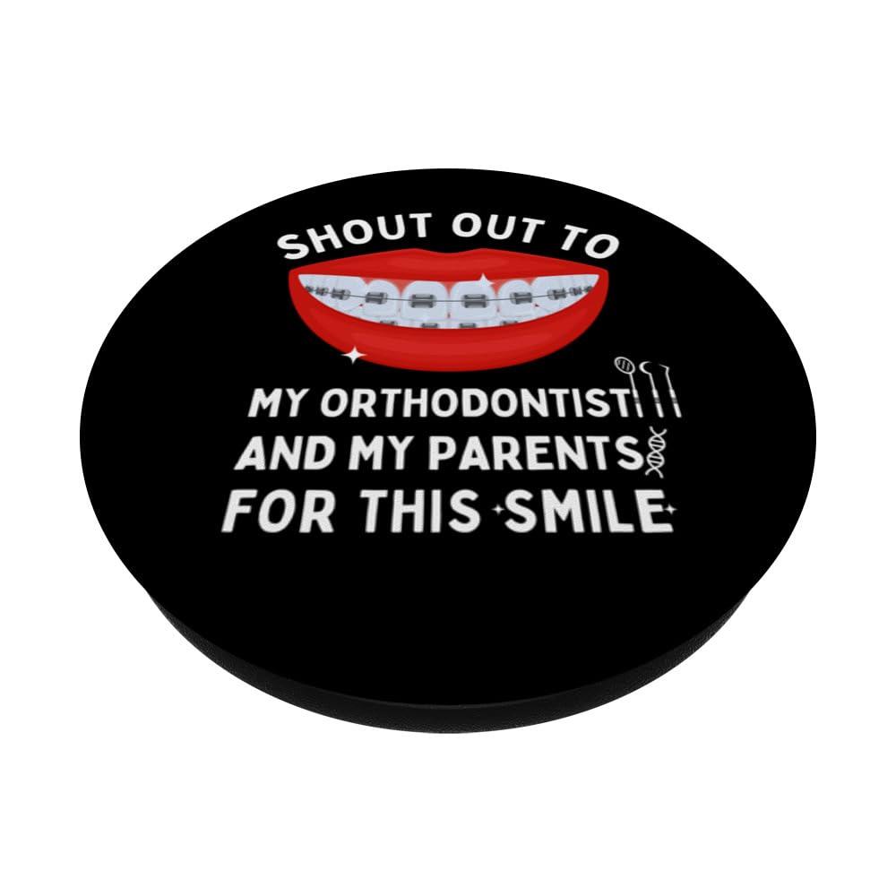 Shout Out To Orthodontist Teeth Whitening Toothpaste Strips PopSockets Standard PopGrip - Image 2