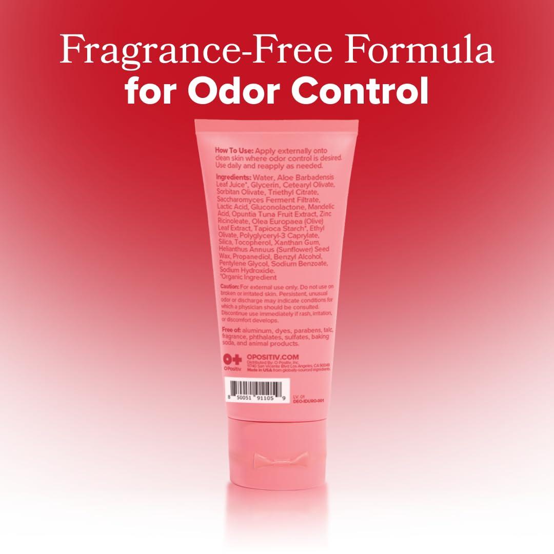O Positiv URO Intimate Whole Body Deodorant Cream – Dermatologist Tested, Hypoallergenic, Non-irritating, Aluminum Free, Unscented, Dries Clear – Odor & Moisture Control, Anti-Chafing – 3 Oz Tube - Image 7