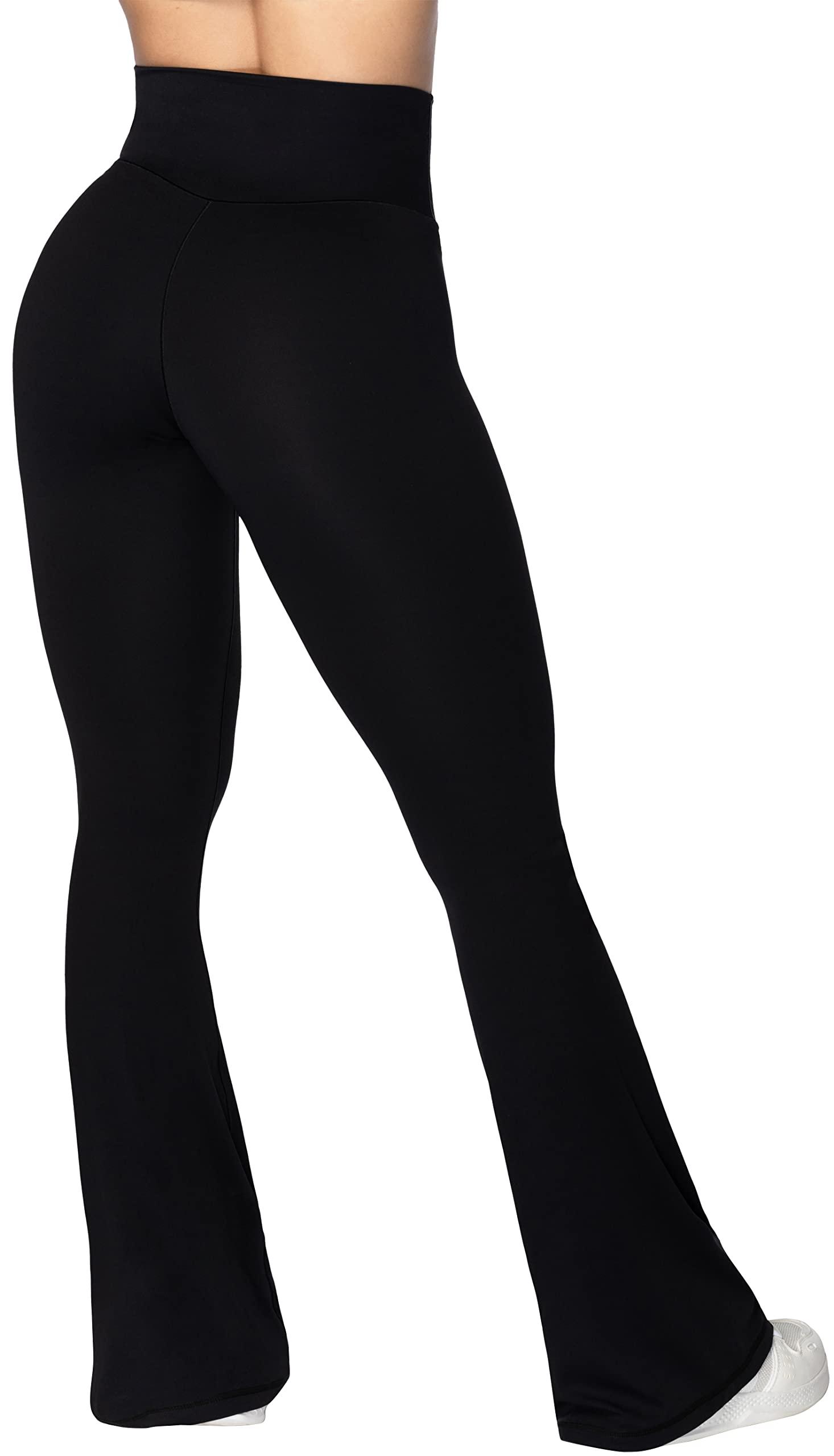 Sunzel Flare Leggings, Crossover Yoga Pants with Tummy Control, High-Waisted and Wide Leg - Image 3