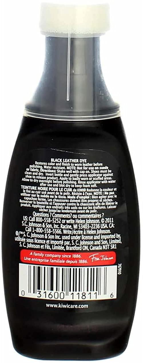 KIWI Leather Dye Restorer | For Shoes, Boots, Furniture, Jacket, Briefcase and More | Black | Includes Sponge Applicator - Image 3