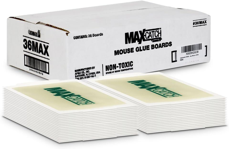 Catchmaster Max-Catch Mouse & Insect Glue Trap 36pk, Mouse Traps Indoor for Home, Sticky Pest Control Adhesive Tray for Catching Bugs, Non Toxic Bulk Pre-Baited Glue Boards - Image 8