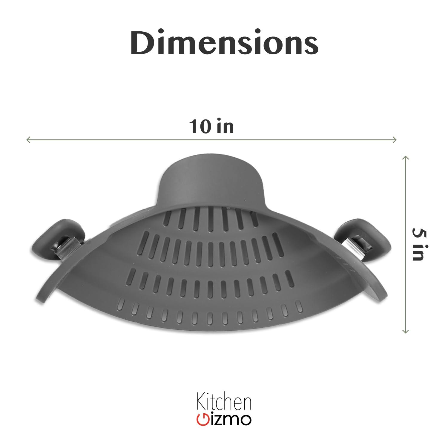 Kitchen Gizmo Snap N' Strain - Silicone Pasta Strainer Clip-On for Pots and Pans - Heat Resistant Colander for Vegetables and Noodles - Kitchen Gadgets for Home Cooking - Space-Saving Design - Gray - Image 3