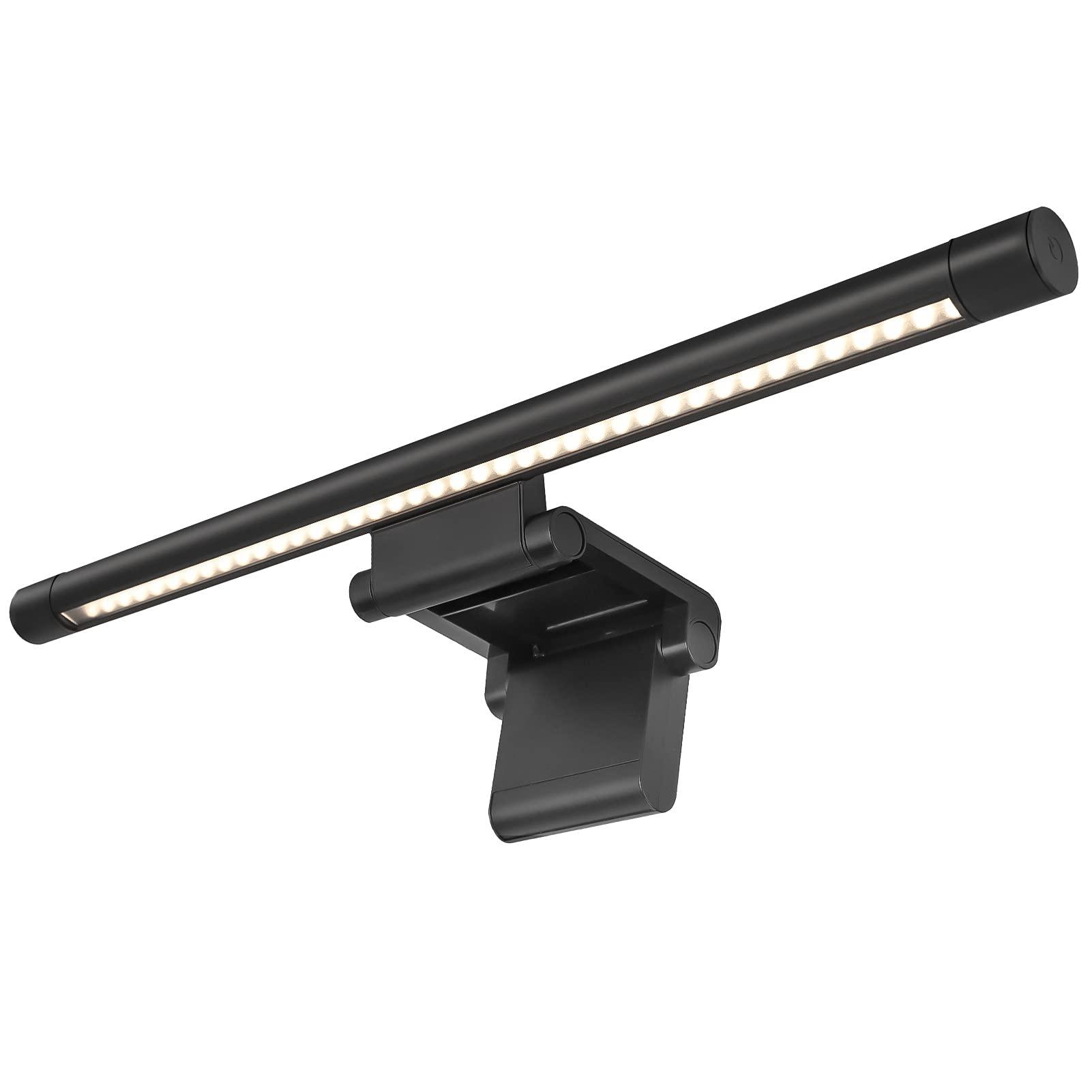 Computer Monitor Light Bar Screen Lamp: USB Powered LED Monitor Lamp with Stepless Dimming & Hue Adjustment & Memory Function & No Screen Glare for Desktop Office Home Work (Rotating Button Control)