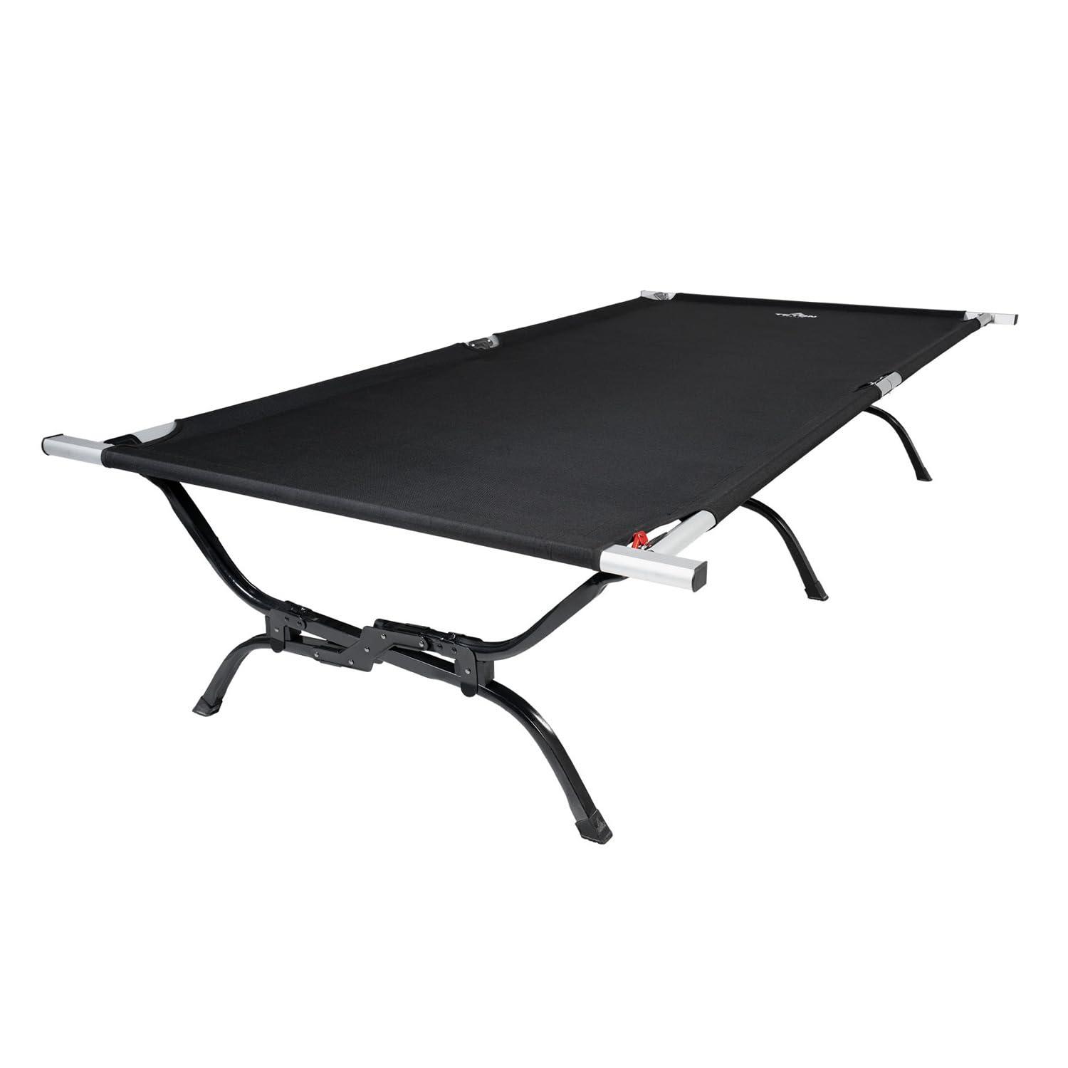 Teton Camping Cot with Patented Pivot Arm, Folding Camping Cot, Durable Heavy Duty Canvas, Comfortable Sleeping Bed for Adults, Portable