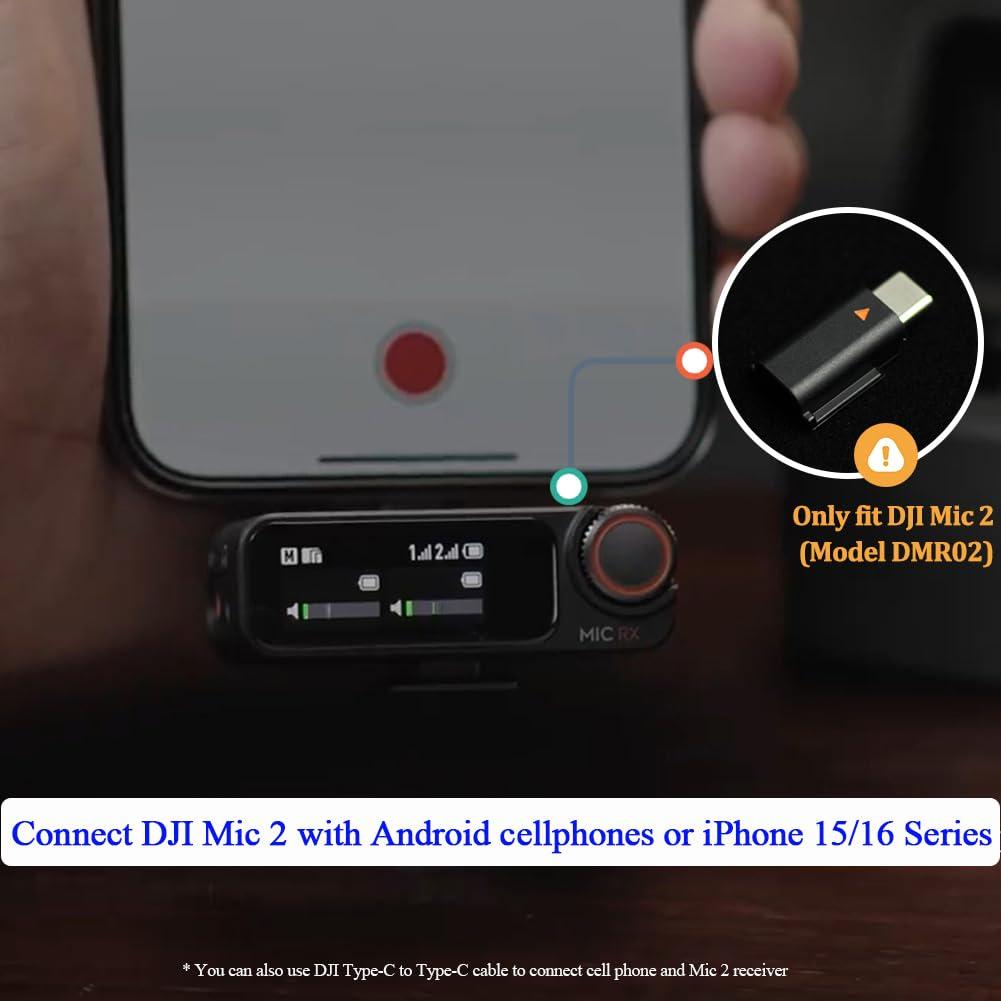 iMusk Original for DJI Mic 2 Mobile Phone Adapter OEM Type-C Smartphone/PC/Mac Connector Accessories for DJI Mic 2 Receiver - Image 4