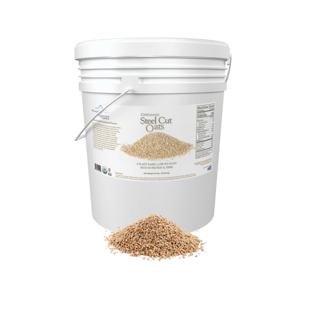 Mountain High Organics Inc. Certified Organic Steel Cut Oats 6G Bucket (42LBS)