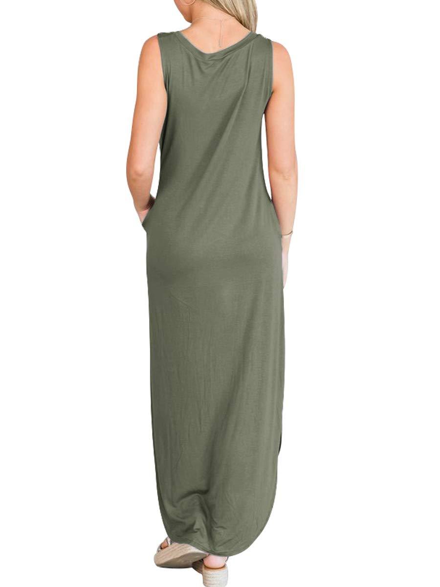 ANRABESS Women Casual Loose Sundress Sleeveless Split Maxi Long Beach Shirt Dress Travel Vacation 2025 Summer Outfits - Image 6