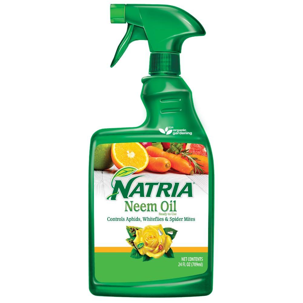 NATRIA Neem Oil Spray for Plants, Ready-to-Use, 24 Oz