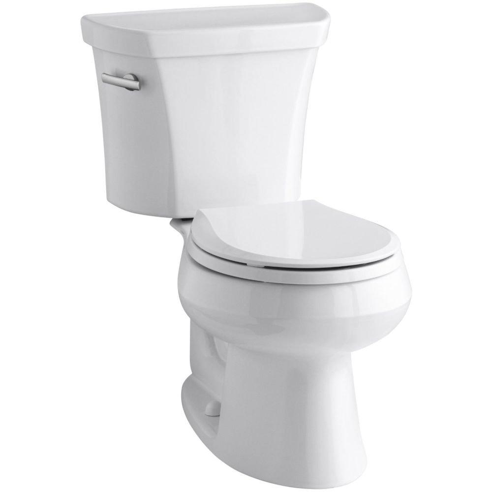 Kohler, 3997-0, 1.28 GPF Two-Piece Round Toilet with 12" Rough In from the Wellworth Collection, White
