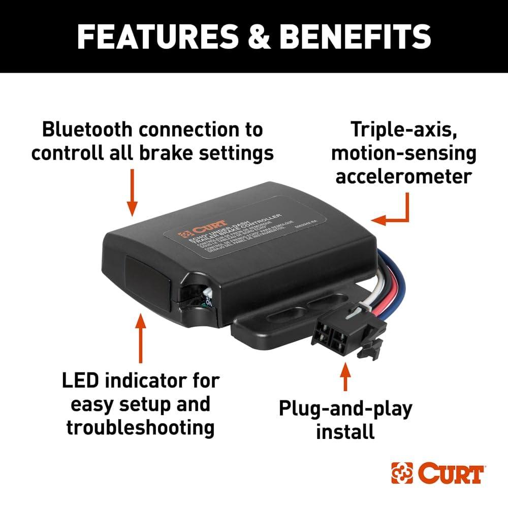 CURT 51190 Echo Under-Dash Electric Trailer Brake Controller with Bluetooth-Enabled Smartphone Connection, Proportional, Plastic - Image 4