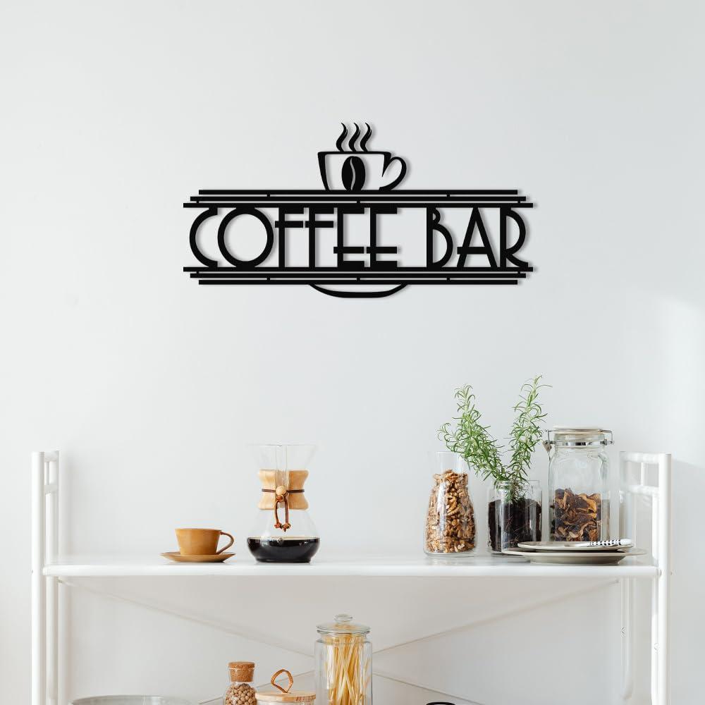XORT Metal Wall Decor - Coffee & Tea Bar Wall Art (Black - 16 x 8 inch) - Image 2