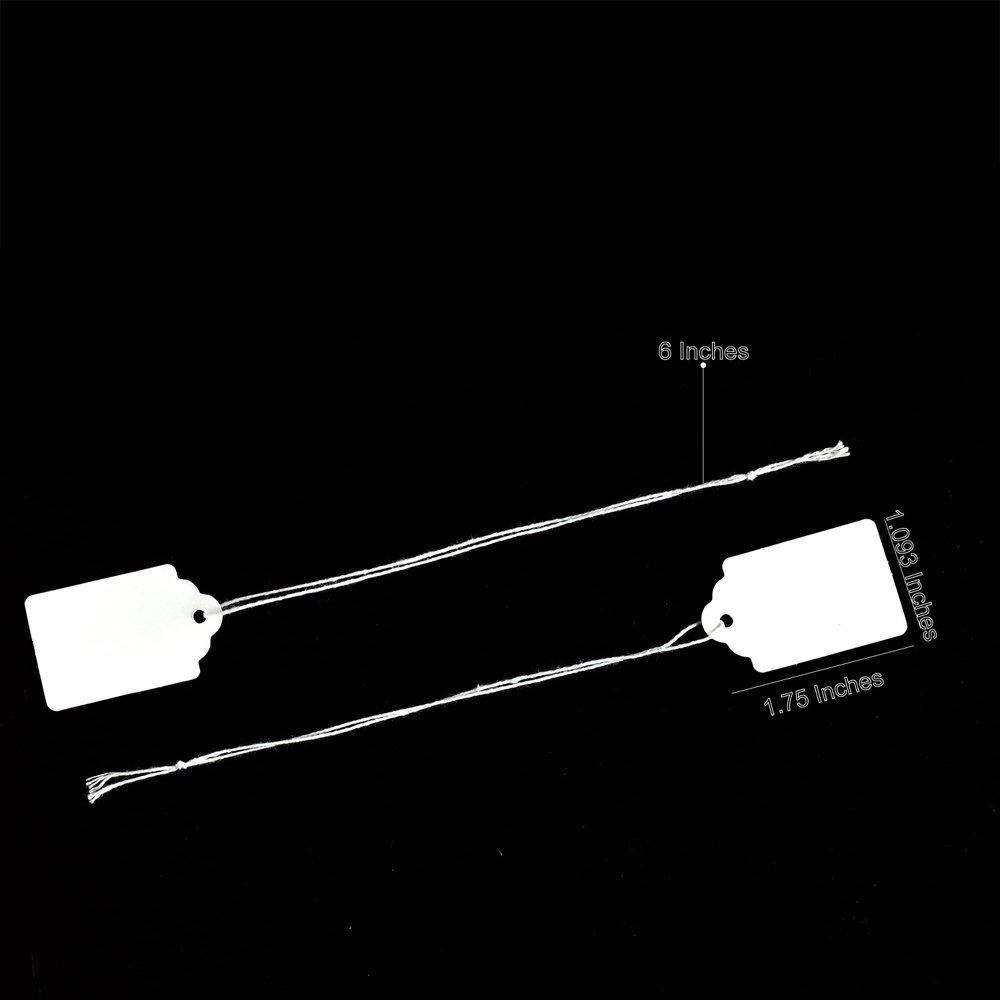 Brothersbox Price Tags with String Attached, 1000pcs White Marking Merchandise Strung Tags Writable Label Hang Tags for Pricing Gift Jewelry Clothing Yard Sale Garage Supplies 1.75 x 1.093 inch - Image 4