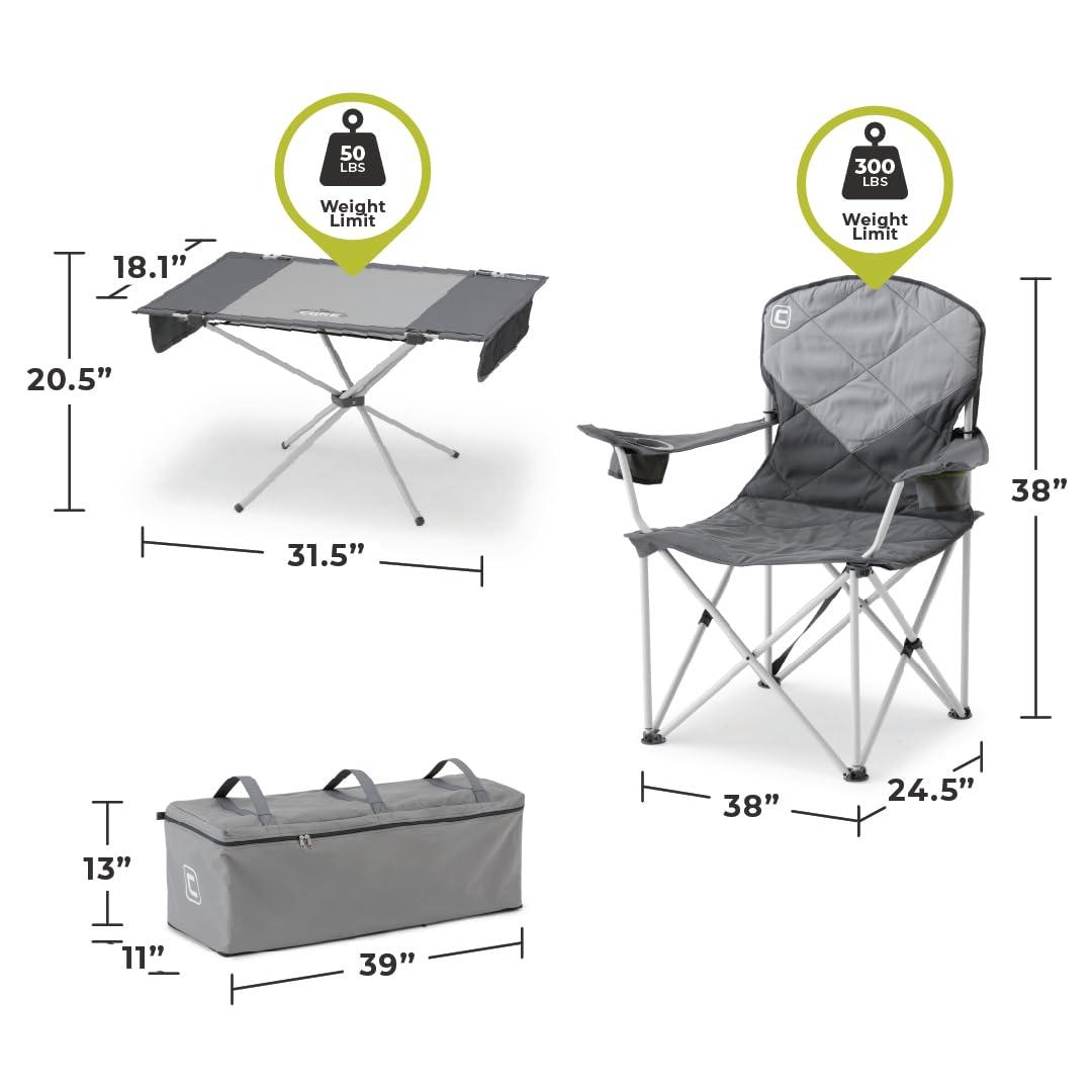 CORE 4 Person Instant Cabin Tent Camping Set | Includes 1 Pop Up Tent with 60 Second Setup, 1 Outdoor Table & 2 Camp Chairs | Perfect for Family Car Camping with Included Carry Bag - Image 3