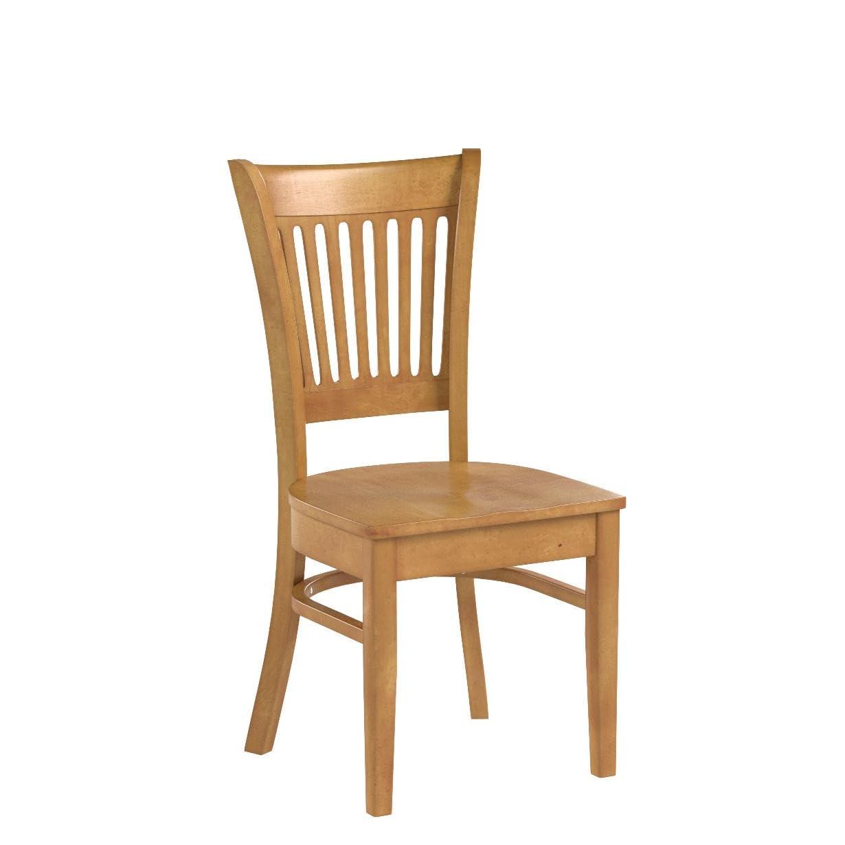 East West Furniture VAC-OAK-W Vancouver Kitchen Dining Chairs - Slat Back Wooden Seat Chairs, Set of 2, Oak - Image 4