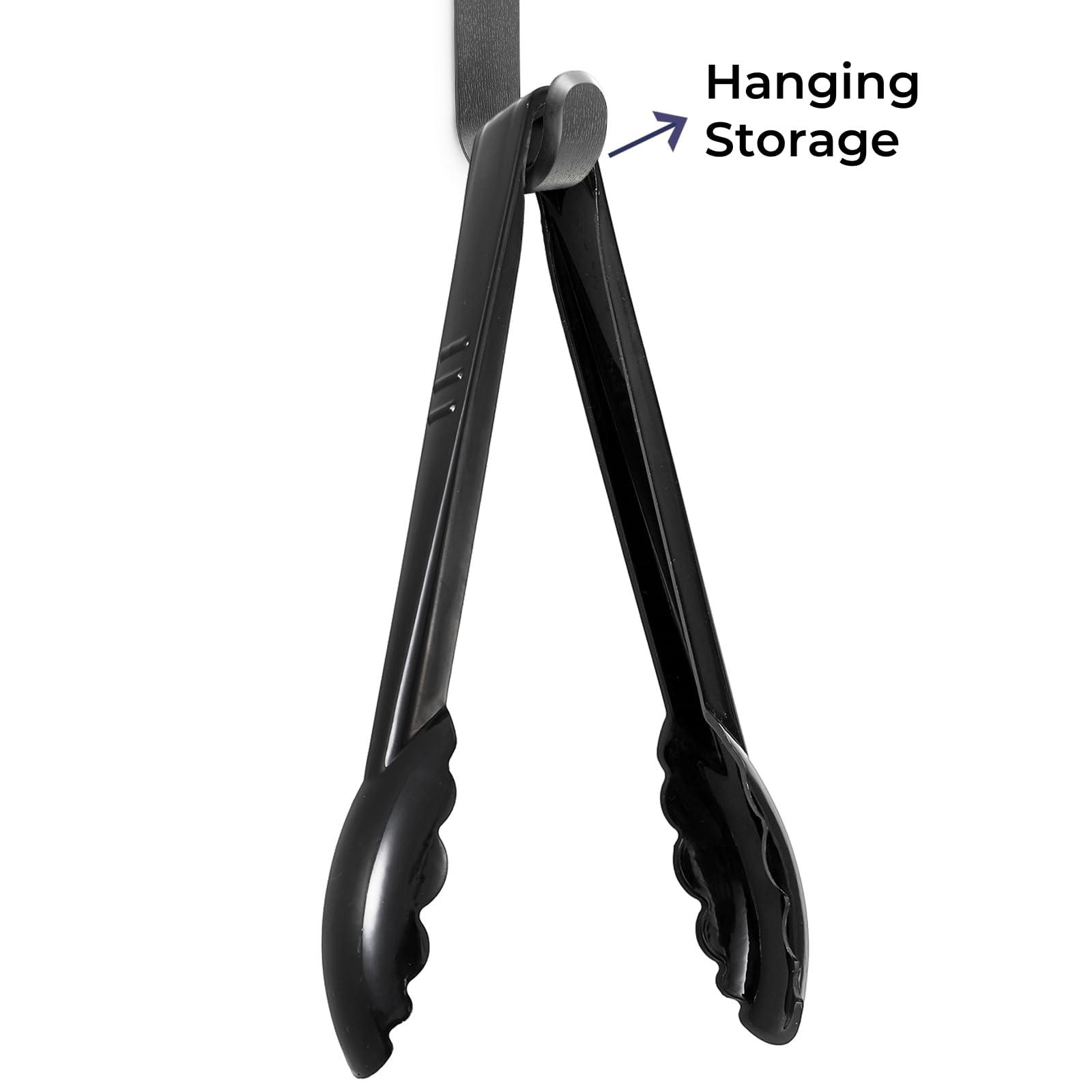 YIMITEE 40 Pack Plastic Tongs for Serving, 9" Disposable Buffet Tong, Heavy Duty Scalloped Serving Utensil Tongs, Bulk Charcuterie Accessories for Party Events Catering Kitchen BBQ Ice Salad, Black - Image 5