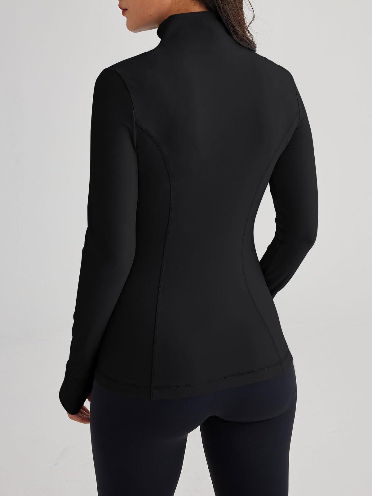 Trendy Queen Womens Lightweight Zip Up Jackets Mock Turtleneck Fall Hoodies Fitted 2025 Athletic Workout Clothes with Pockets - Image 4