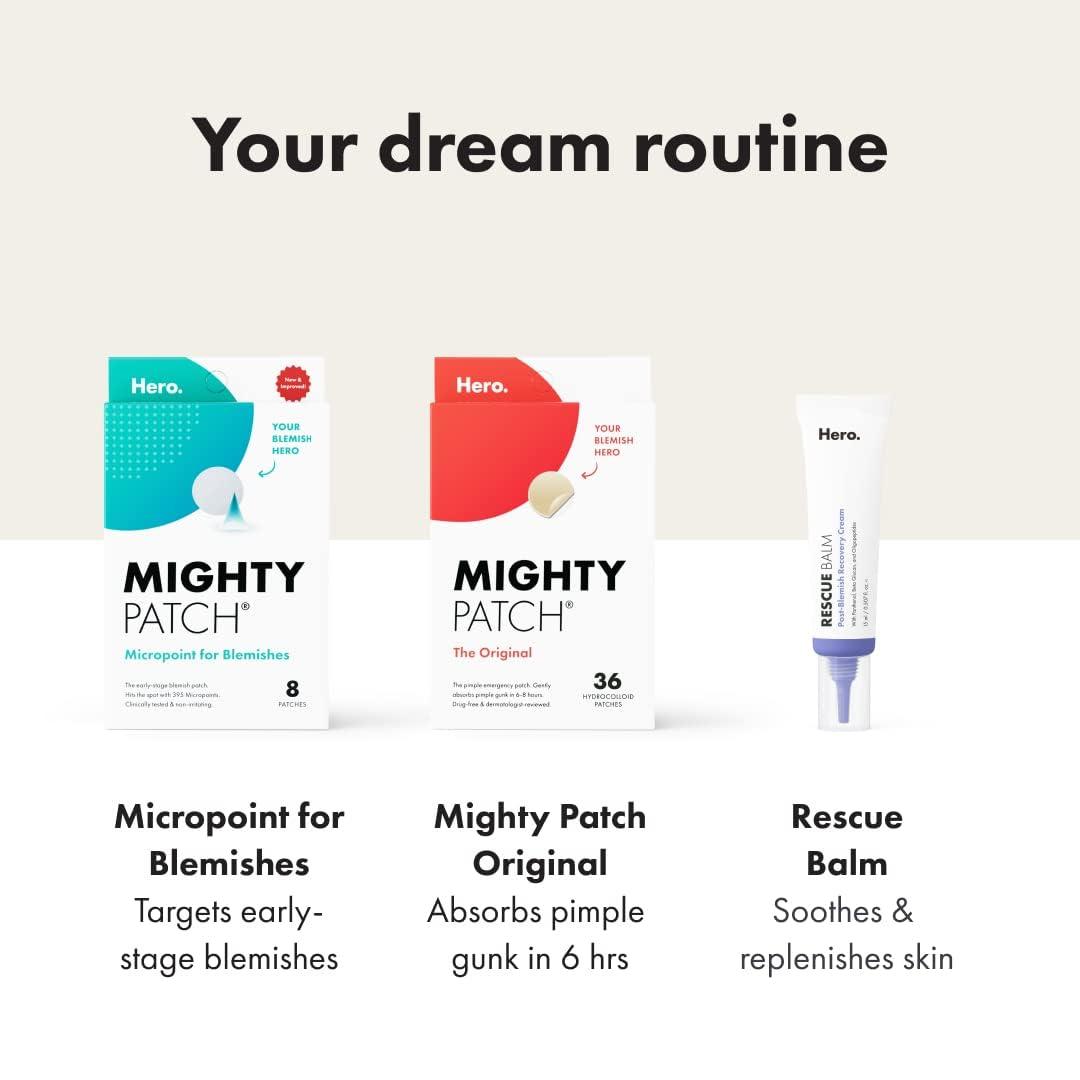 Mighty Patch™ Original patch from Hero Cosmetics – The #1 Hydrocolloid Acne Pimple Patch for Shrinking Zits and Whiteheads in 1 use; Nighttime Spot Stickers for Face and Skin (36 Count) - Image 9