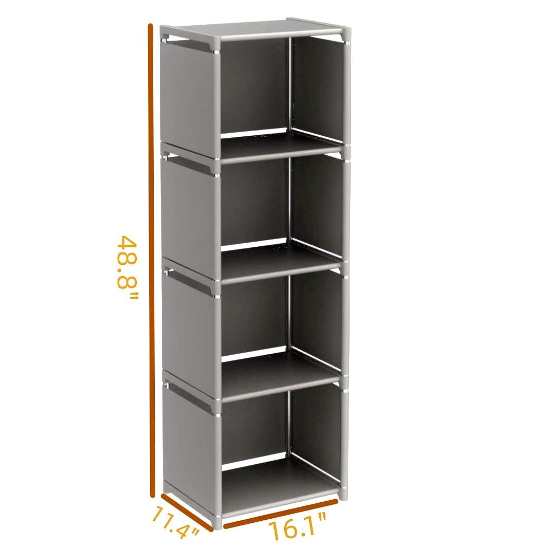 RIIPOO Storage Cubes Organizer Shelves, 4 Cube Bookcase Bookshelf for Bedroom Closet Small Spaces, Cube Storage Organizer Shelf for Kids Clothes Nursery - Image 3