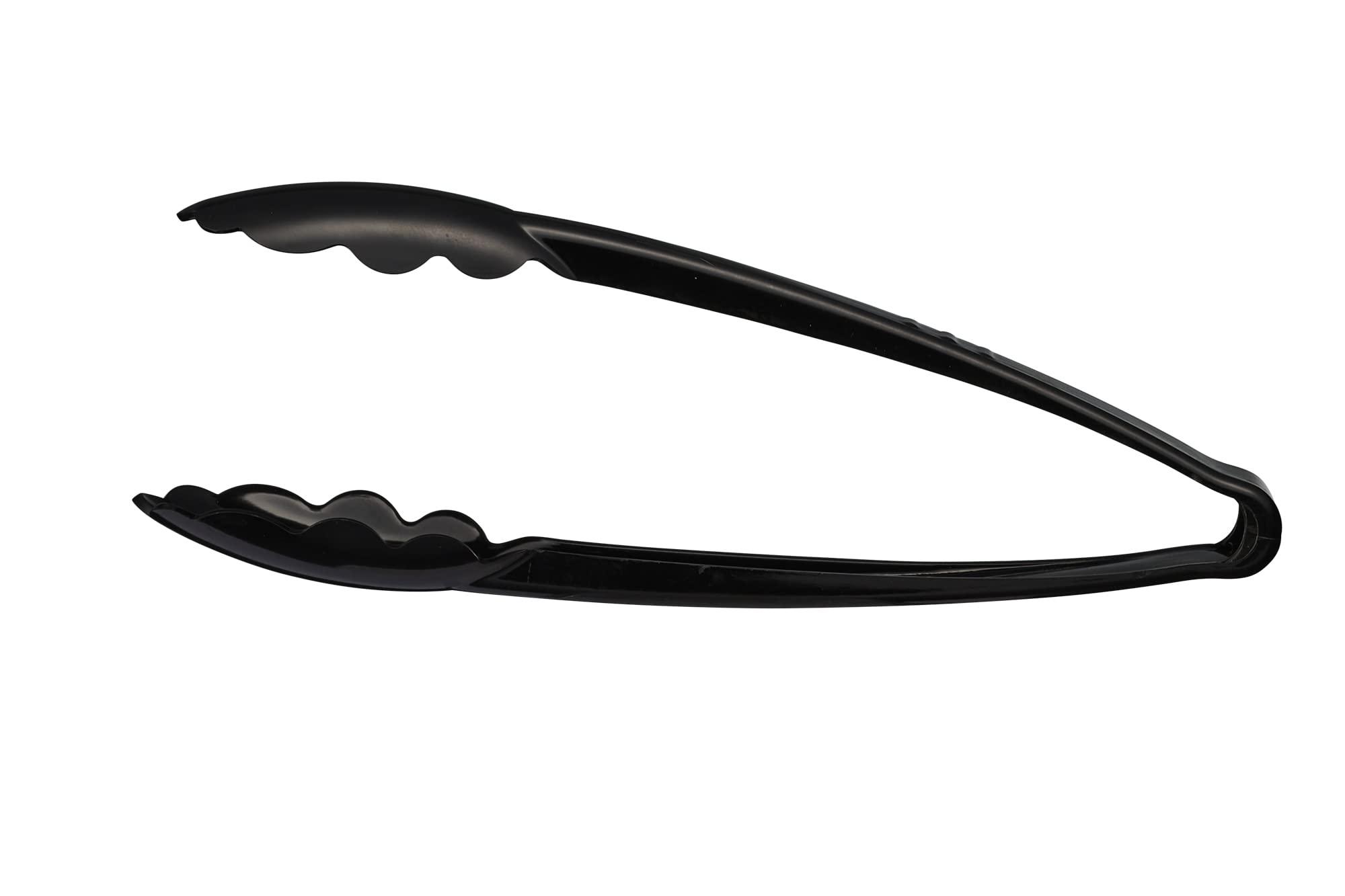 [Black Tongs 9'' Inches] Plasticpro 9'' Serving Tongs Heavy Duty Reusable Kitchen and BBQ Black Serving Tong for party's, Caterings, Events, Buffet, Weddings, And every Day use Pack of 12 - Image 6