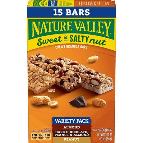 Nature Valley Granola Bars, Sweet and Salty Nut, Variety Pack, 15 Bars, 18 OZ
