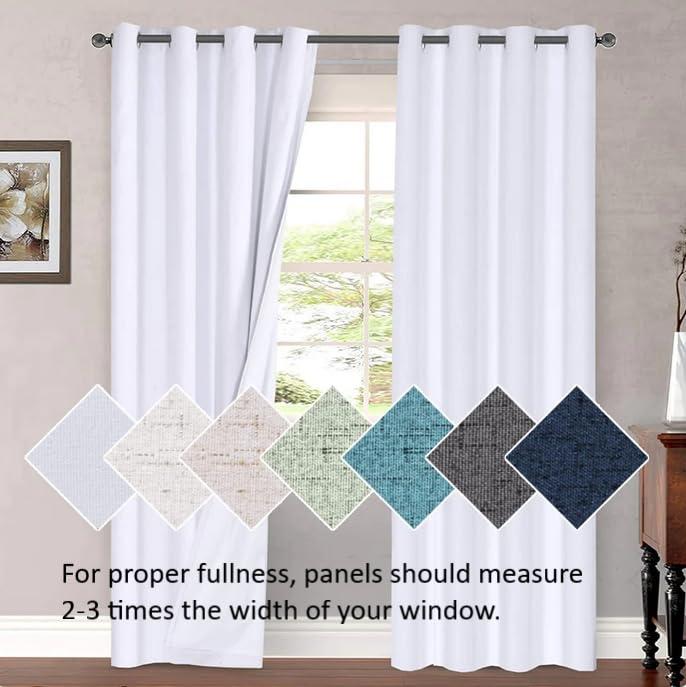 H.VERSAILTEX Stone Blue Blackout Curtains for Bedroom/Living Room 84 Inch Length 2 Panels Set - Thermal Insulated Room Darkening Grommet Top Blue Curtains(52 by 84 - Inch,Stone Blue) - Image 10