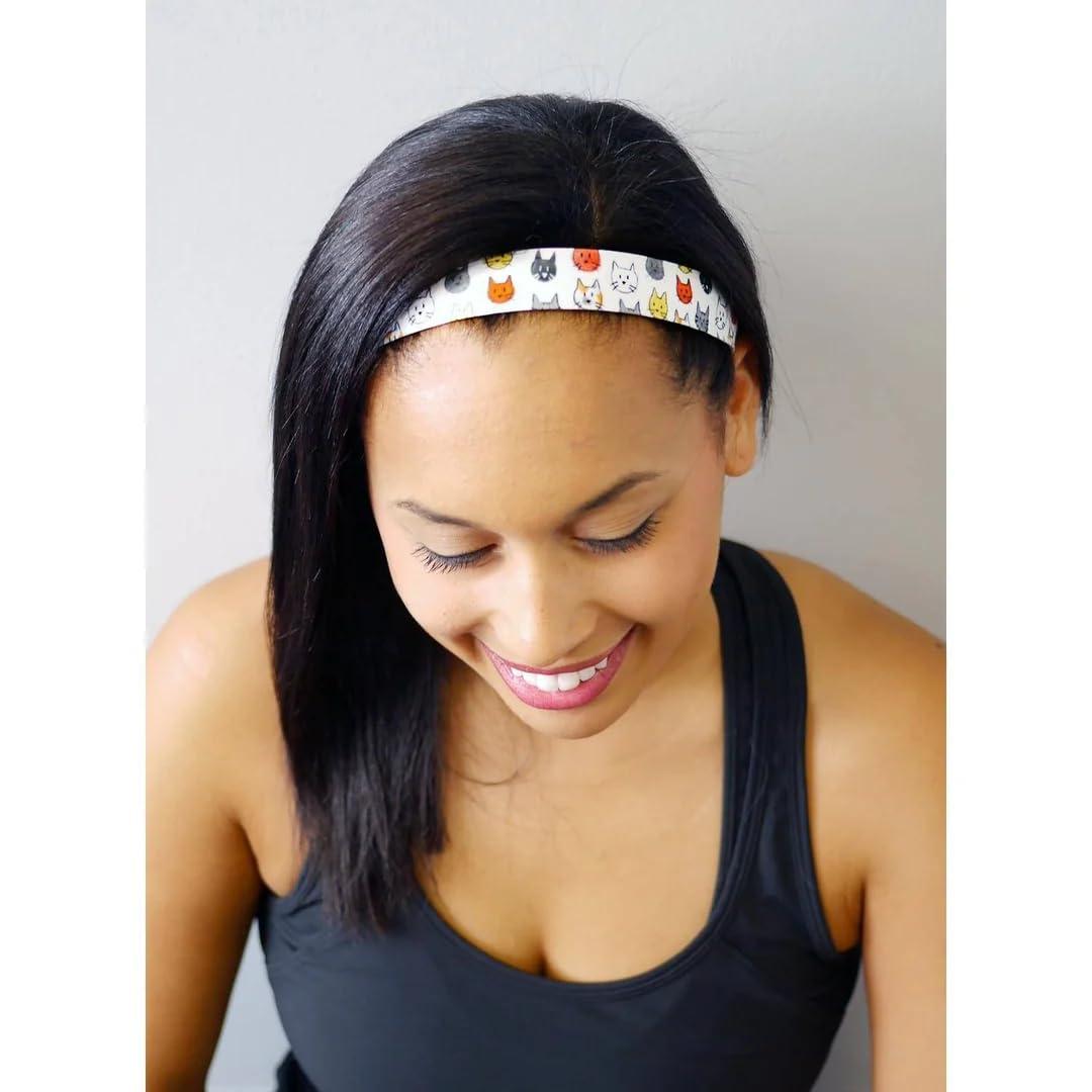 Sweaty Bands Womens Girls Headband - Non-Slip Velvet-Lined Athletic Hairband - Smitten Kitten - Image 6