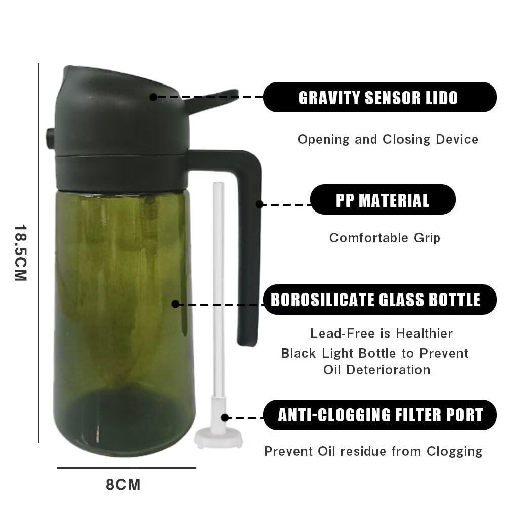 HWHIEUAIK Kitchen Maiden 2 in 1 Oil Dispenser, 2024 New Kitchenmaiden 2 In 1 Oil Sprayer for Cooking，Olive Oil Dispenser Bottle Spray And Pour for Air Fryer, Salad, Frying, BBQ - Image 2
