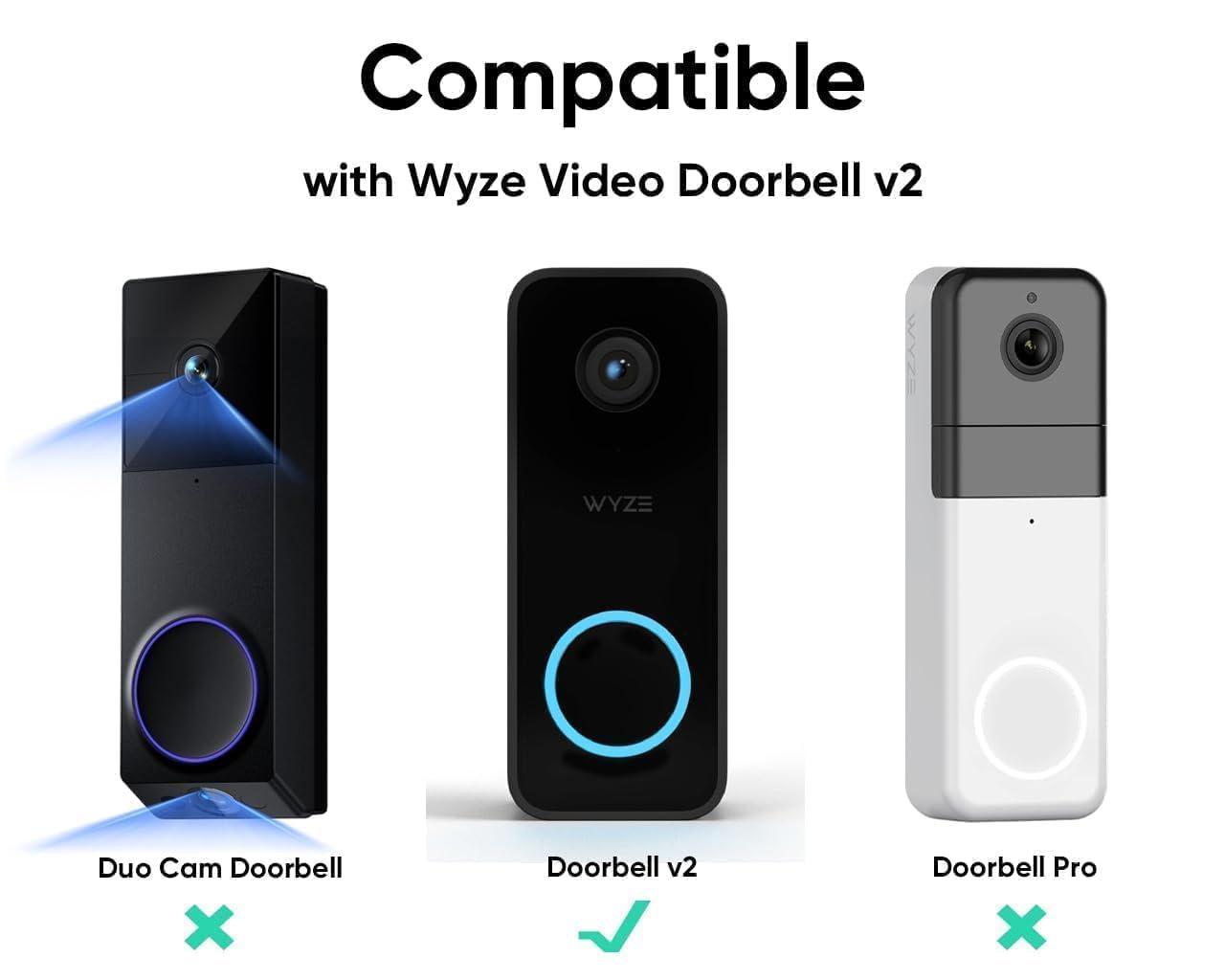 Wyze Video Doorbell V2 Wedge Kit, 3 Mounting Bracket (One Adjustable 15° Horizontal Bracket, Two 7.5° Vertical Bracket), Replacement Angle Adjustment Adapter Wedge Kit - Image 5