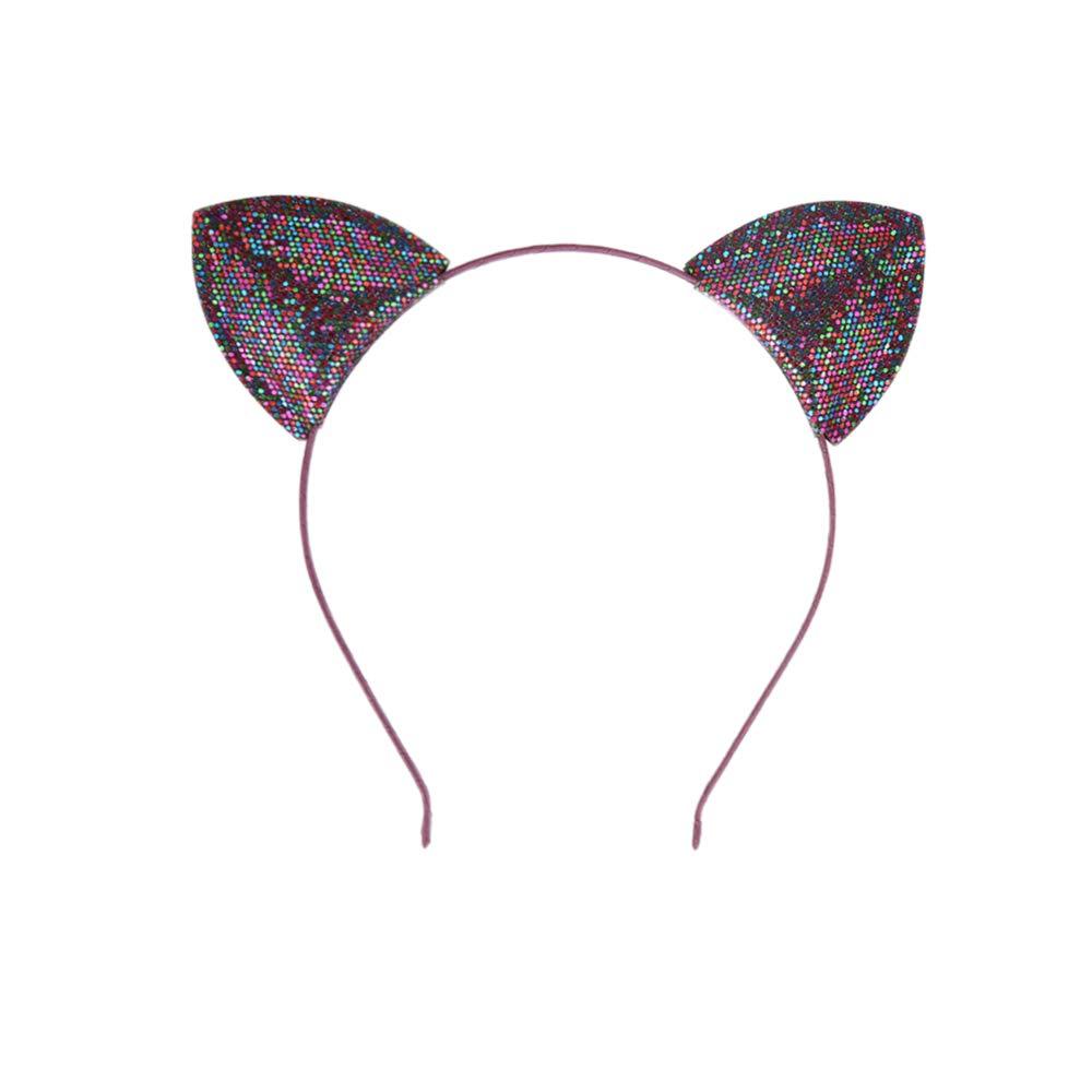 Lirila Leopard Sequin Cat Ears Headband,Glitter/Leopard Print Cat Ears, cheetah ears Headbands Party Decoration for Girls and Women,Assorted Colors,One Size,Pack of 5(Multicolor) - Image 6