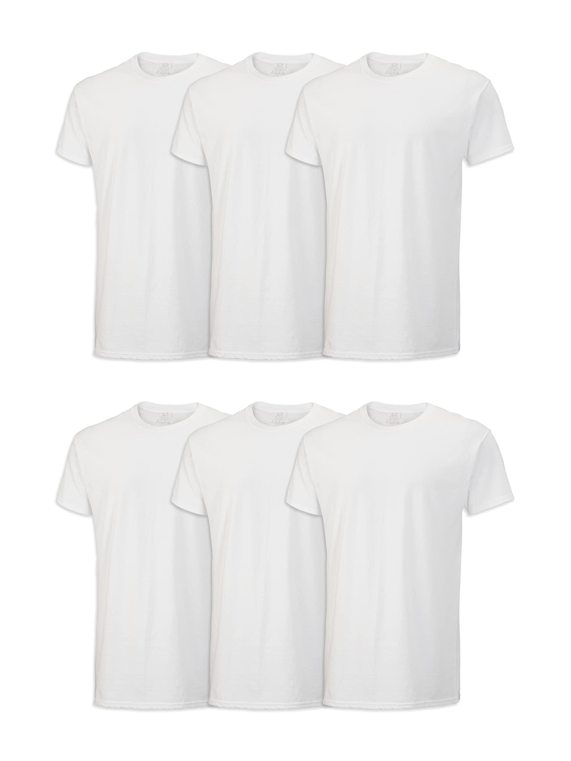 Fruit of the Loom Men's Crew Tee Undershirts, Moisture Wicking & Tag Free, Also Available in Big & Tall