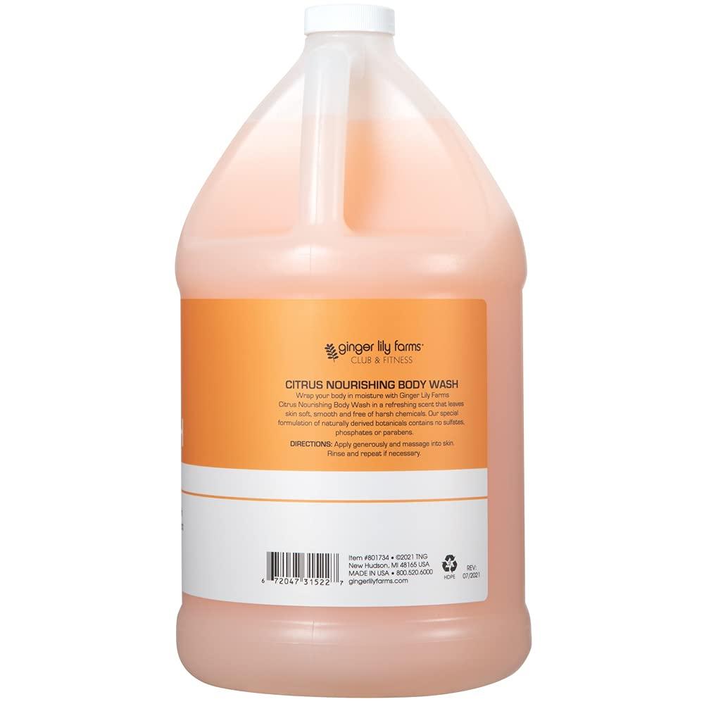 Ginger Lily Farms Club & Fitness Nourishing Body Wash, 100% Vegan & Cruelty-Free, Bath & Shower Gel for Men and Women, Citrus Scent, 1 Gallon (128 fl. oz.) Refill - Image 2