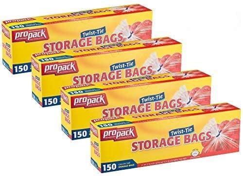 ProPack Disposable Plastic Storage Bags With Original Twist Tie, 1 Gallon Size, 600 Bags, Great For Home, Office, Vacation, Traveling, Sandwich, Fruits, Nuts, Cake, Cookies, Or Any Snacks (4 Packs) - Image 2