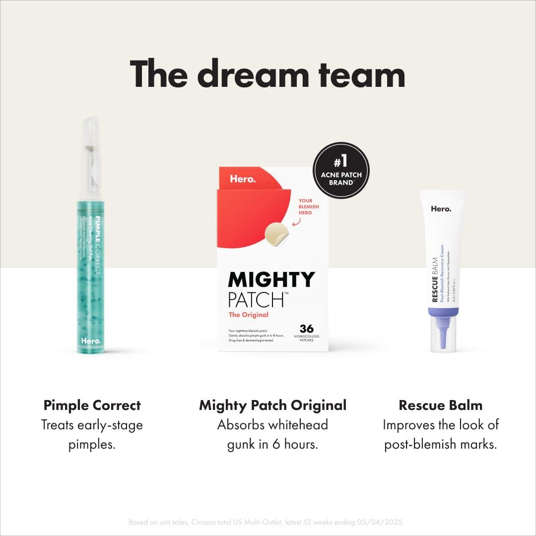 Mighty Patch™ Original patch from Hero Cosmetics – The #1 Hydrocolloid Acne Pimple Patch for Shrinking Zits and Whiteheads in 1 use; Nighttime Spot Stickers for Face and Skin (72 Count) - Image 5
