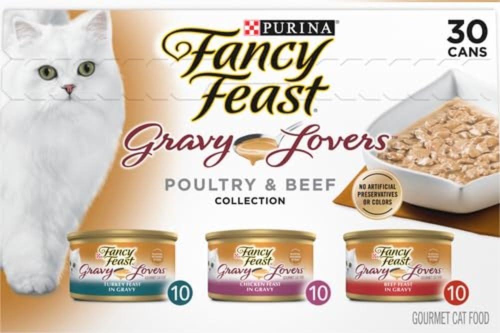 Purina Fancy Feast Gravy Lovers Poultry and Beef Grilled Gourmet Wet Cat Food Variety Pack - (Pack of 30) 3 oz. Cans - Image 16