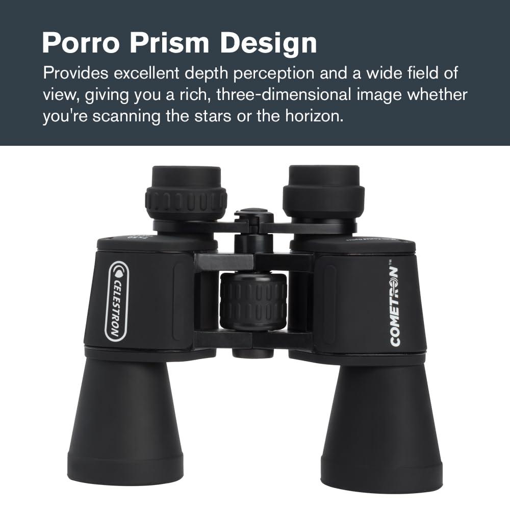 Celestron - Cometron 7x50 Astronomy Binoculars – Entry-Level for Stargazing and Comet Watching – Large 50mm Objective Lenses – Wide 6.6° Field of View – Multi-Coated Optics - Image 3