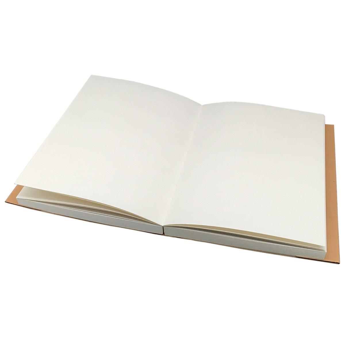 Kraft Cover Drawing Notebook & Sketchbook – Set of 2 Blank Plain Sketch Books – 125g Thick Paper, 200x280mm Paper Ideal for Drawing & Sketching- 128 sheets/256 Pages – 180 Degree Opening, 2pcs - Image 6