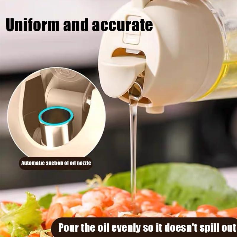 2 in 1 glass olive oil filling bottle, 2 in 1 cooking oiler, spray, kitchen press fuel injector, used for salad making, baking, frying, barbecue, kitchen gadgets (470ml) (green) - Image 5