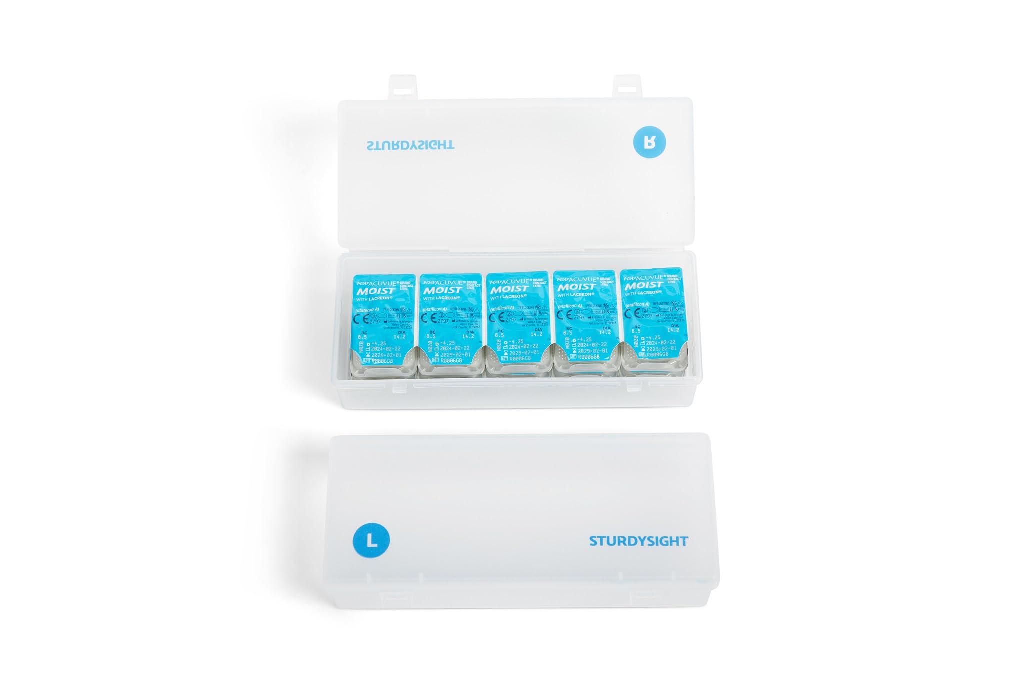 2 Pack Colored Contact Lens Monthly Organizer Case, Each Hold 30-40 PCS, Total Hold 60-80 PCS, Portable Storage Box for Disposable Daily Contact Lenses, Storage Box for All Brand Cosmetic Contact Lens