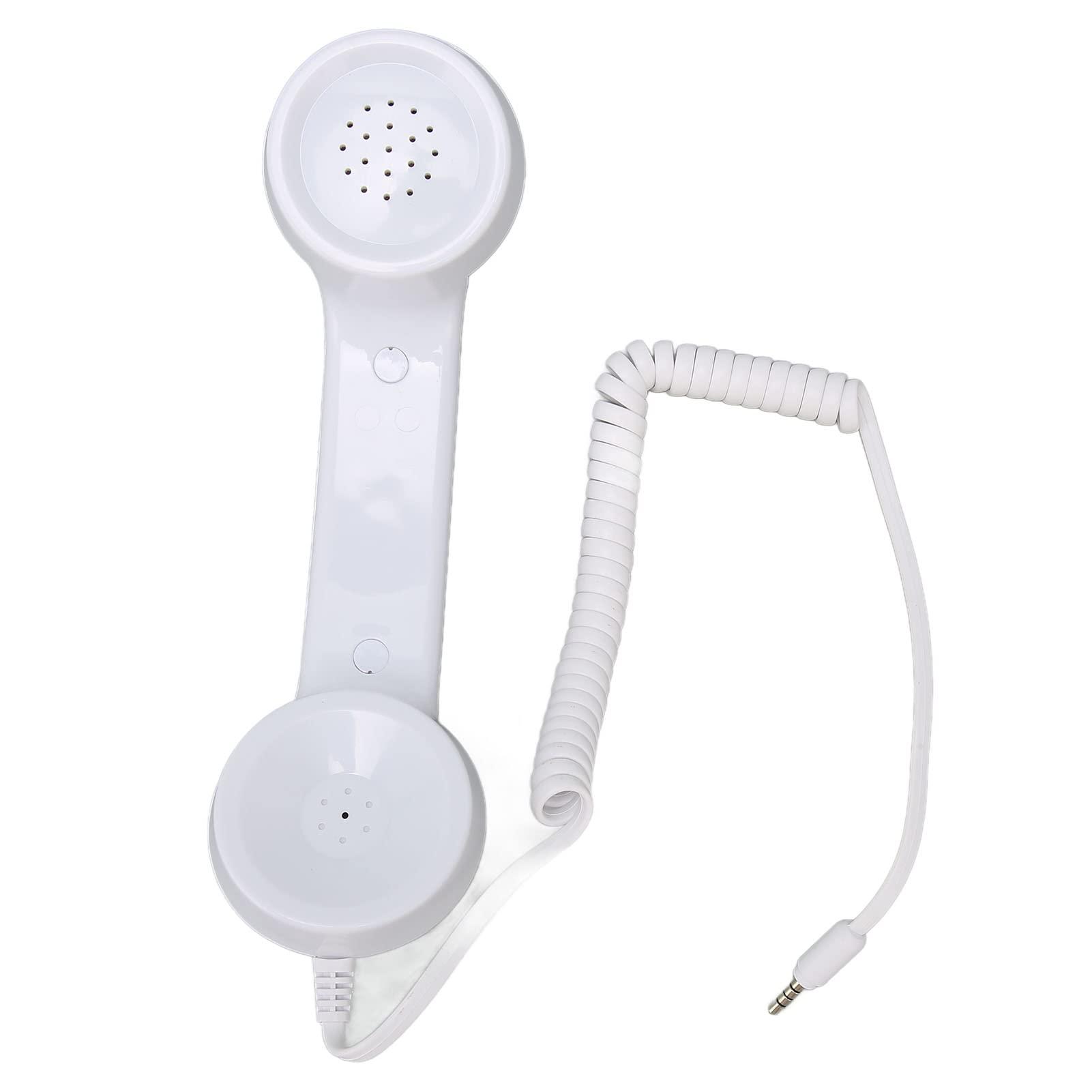 Retro 3.5mm Telephone Handset, Cell Phone Handset , Microphone Handset for Mobile Phone, Cell Phone Receiver Mini Handheld Receiver Cell Phone for Mobile Phones Computers (White) - Image 8