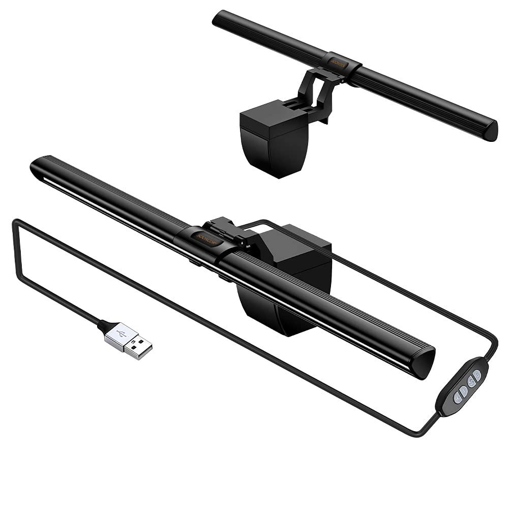 SOONCOR Computer Monitor Light Screen Light Bar e-Reading LED Task Lamp, 3 Color Modes, USB Powered,No Screen Glare, Dimmable Desktop Monitor Lamp for Desk/Office/Home