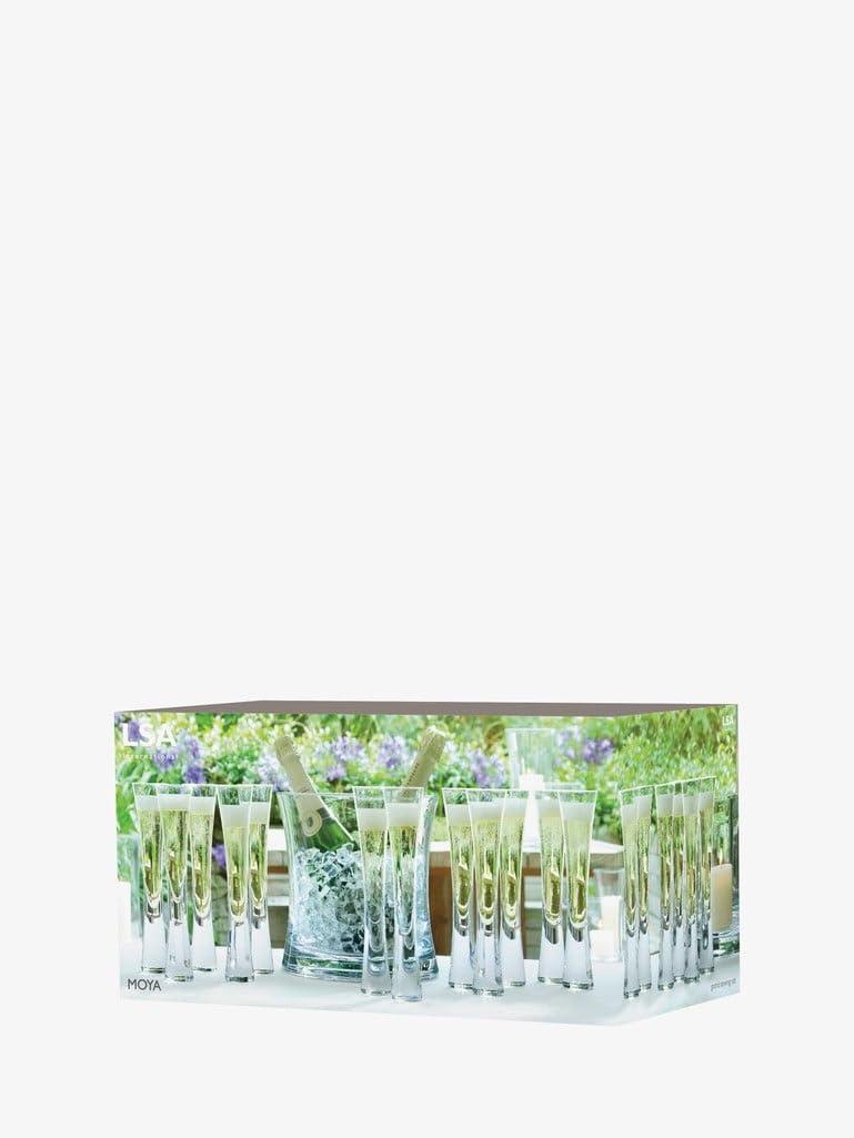 LSA International Moya Grand Champagne Serving Dual Ice Bucket and Flutes 6 oz, Set of 13, Luxury Elegant Curved Mouth Blown Glassware - Image 6