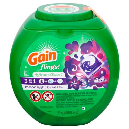 Gain flings! Laundry Detergent Soap Pods, High Efficiency (HE), Moonlight Breeze Scent, 81 Count - Packaging May Vary - Image 2
