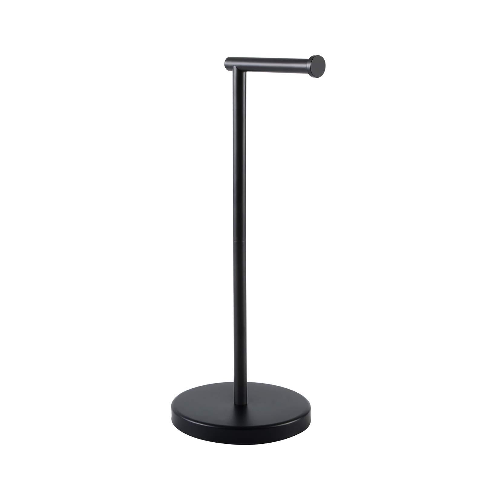 KES Bathroom Toilet Paper Holder Stand Modern Tissue Roll Holder SUS304 Stainless Steel Rustproof Freestanding 20.2" H, Matte Black BPH283S1-BK