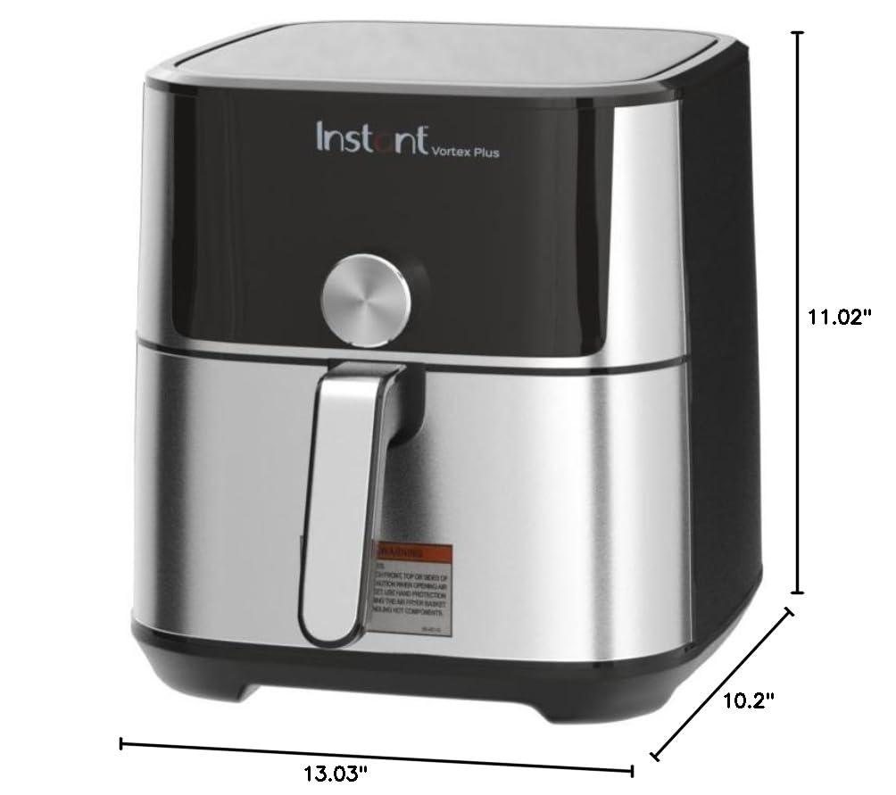 Instant Pot Vortex Plus 4QT Air Fryer, Custom Program Options, 6-in-1 Functions Crisps, Broils, Roasts, Dehydrates, Bakes, Reheats, 100+ In-App Recipes, from the Makers of Instant Pot, Stainless Steel - Image 3