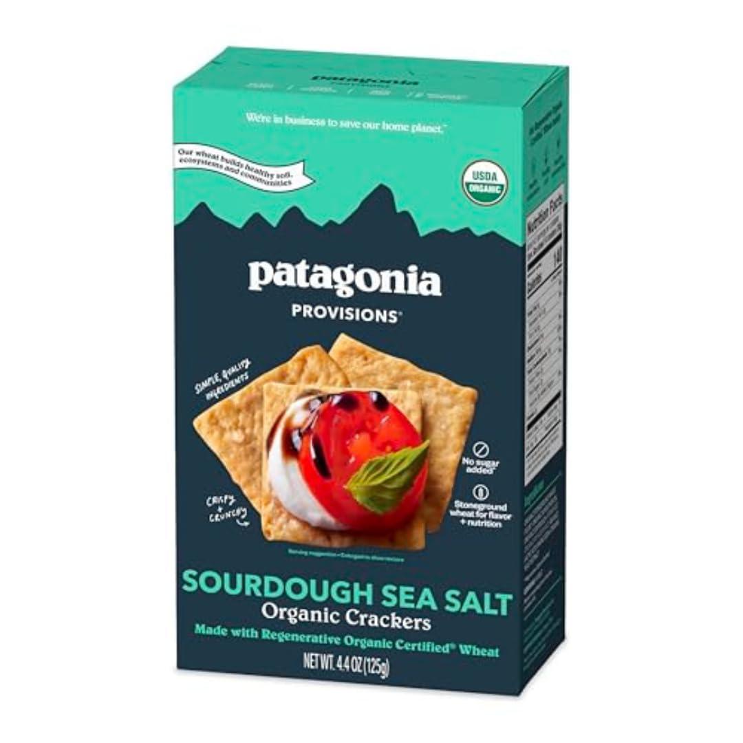 Patagonia Provisions Organic Sourdough Sea Salt – 3g Plant Protein Per Serving – Made with Wheat Flour & Sea Salt – Non-GMO, No Added Sugar - Crispy & Crunchy